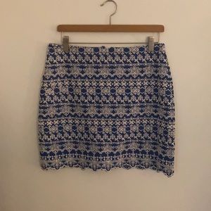 Anne Taylor Loft Embroidered Skirt
